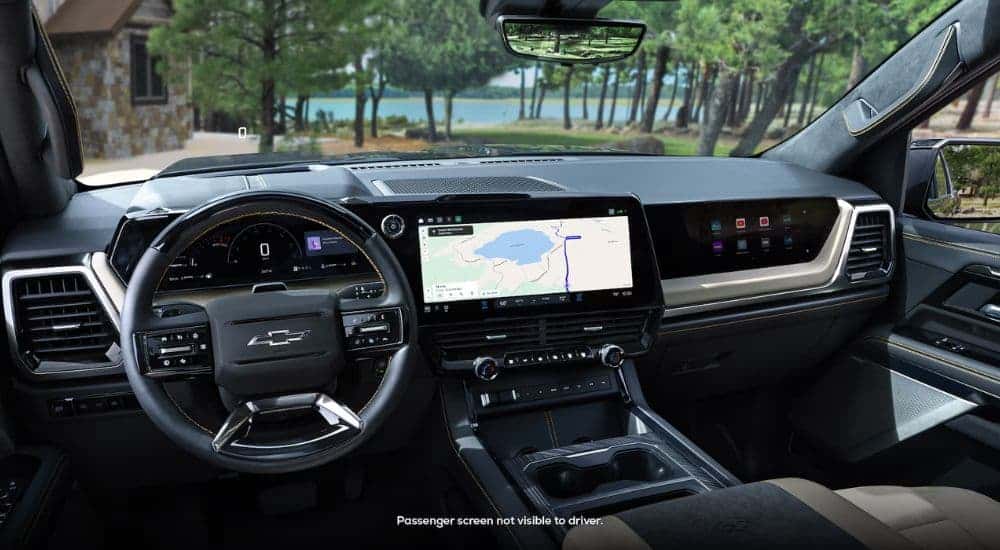 Black dash in a 2027 Chevy Silverado 1500 .
