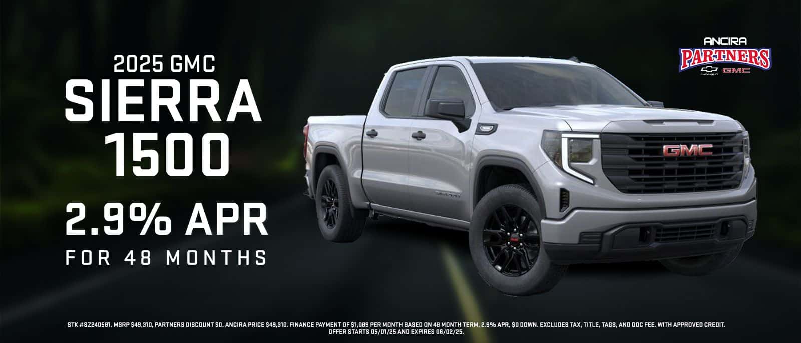 2025 GMC Sierra 1500 finance special in Cuero TX - Ancira Partners Chevrolet GMC