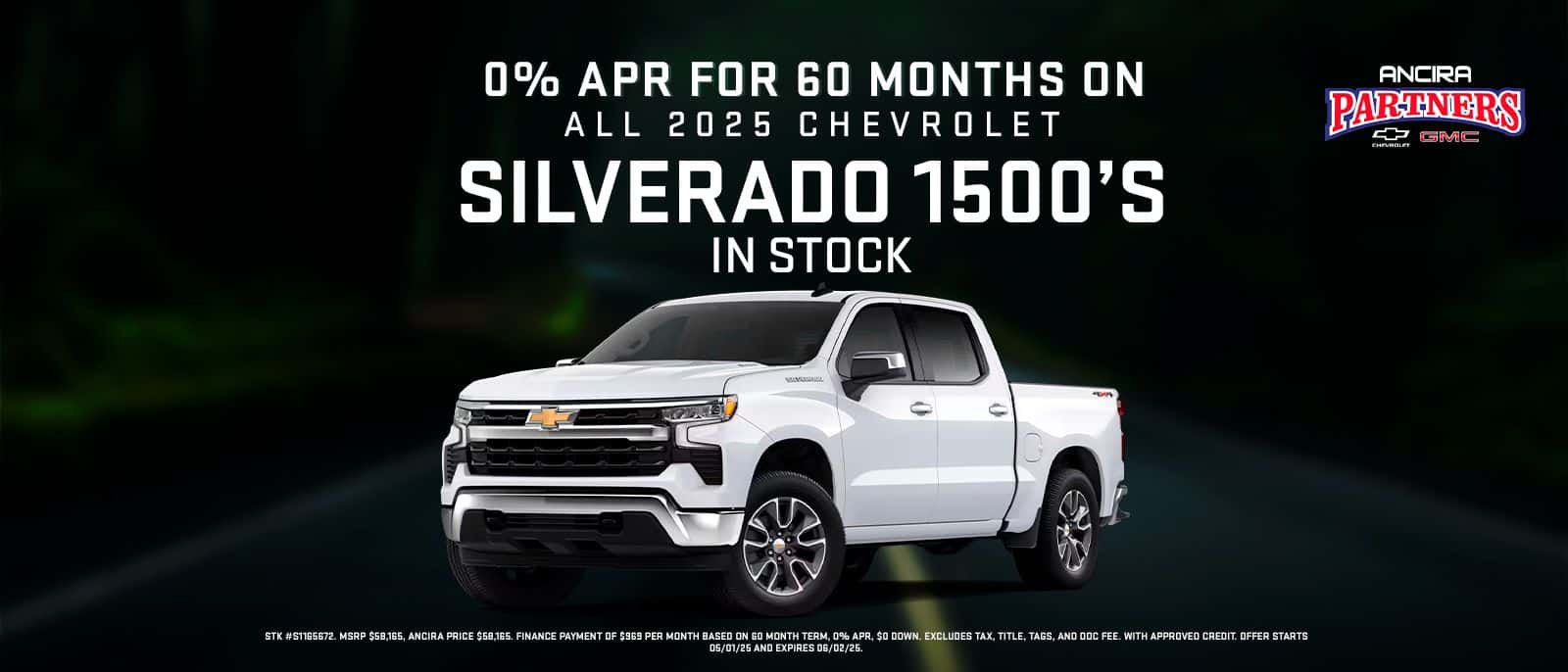 2025 Chevy Silverado 1500 0% APR in Cuero TX - Ancira Partners Chevrolet GMC
