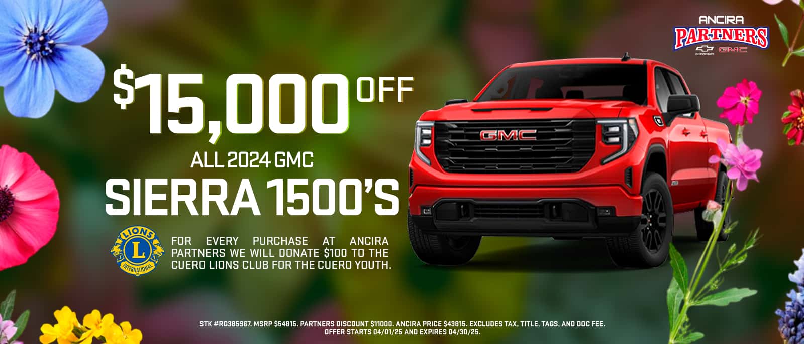 2024 Sierra 1500 Specials in Cuero near Victoria TX - Ancira Partners Chevrolet GMC
