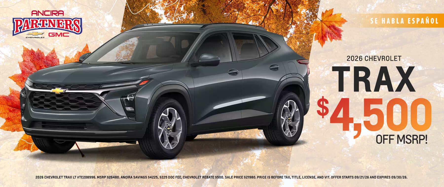 2026 Chevrolet Trax Special in Cuero TX near Victoria - Ancira Partners Chevrolet