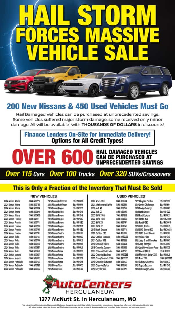 Hail Sale AutoCenters Herculaneum