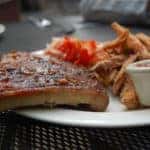 plate of bbq ribs
