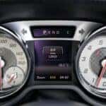 nissan eco mode on black speedometer