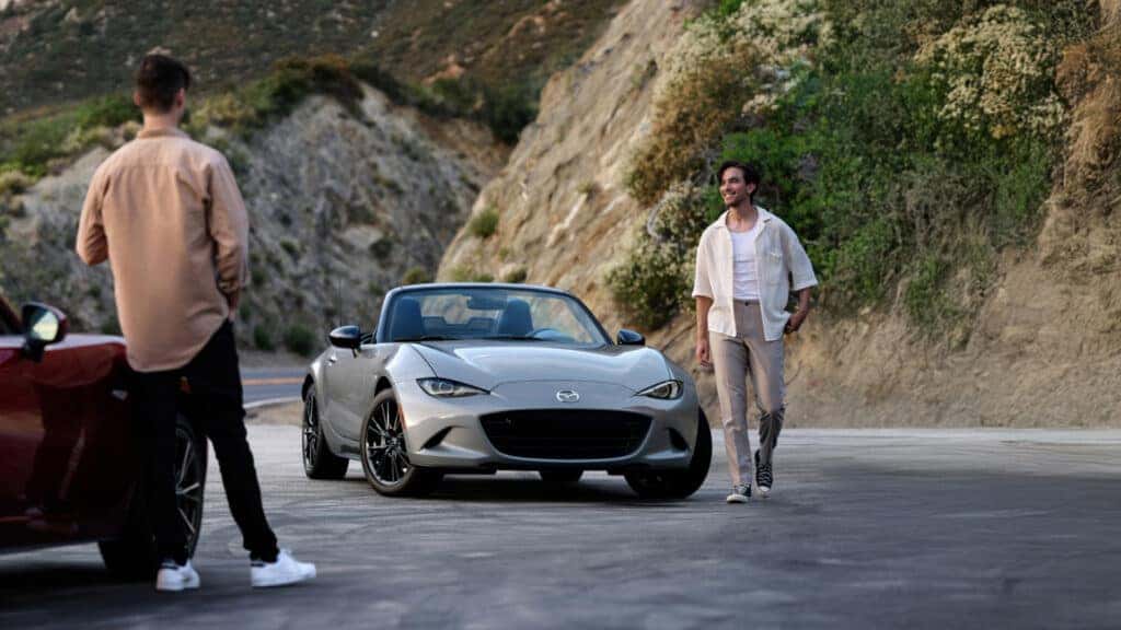 2025 MAZDA MX-5 Miata Gray Convertible Cliffside Road