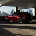 A parked three-row SUV, the Mazda CX-90