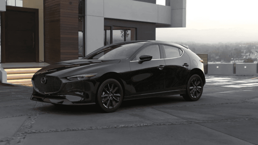 Parked vehicle with a Mazda new vehicle warranty