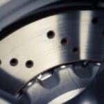 Closeup of Mazda brake service