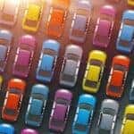 Rows of pre-owned cars in Bakersfield, CA