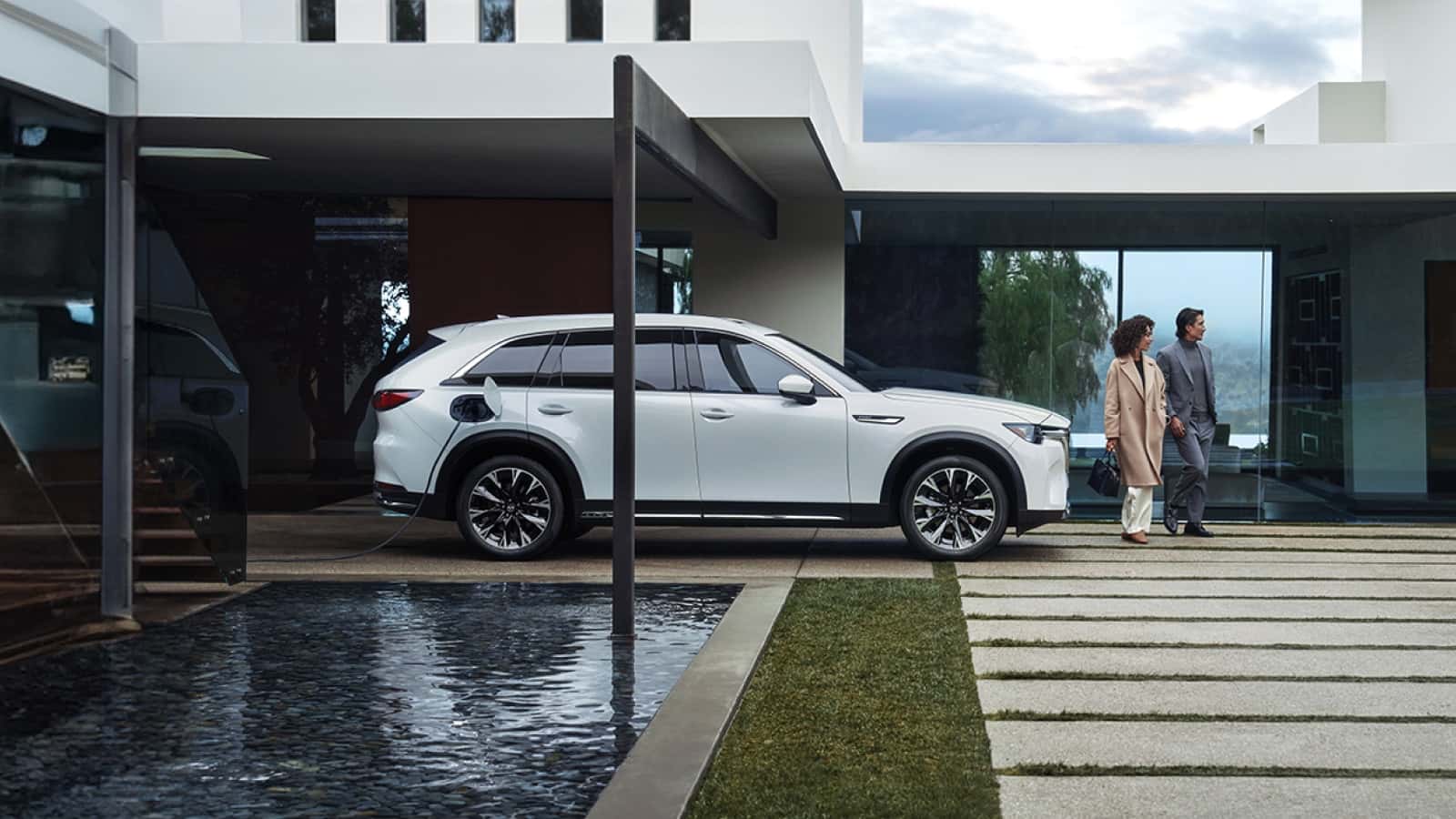 A Mazda PHEV charging at home