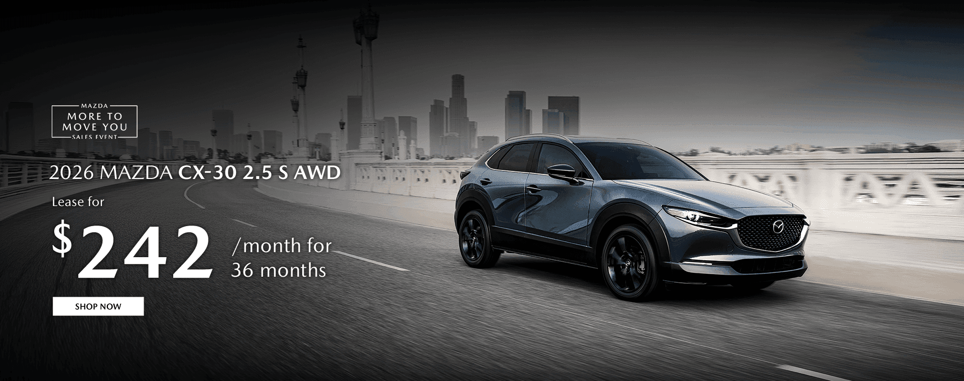 2026 Mazda CX-30 2.5 S AWD Subtext Lease for $242/month for 36 months