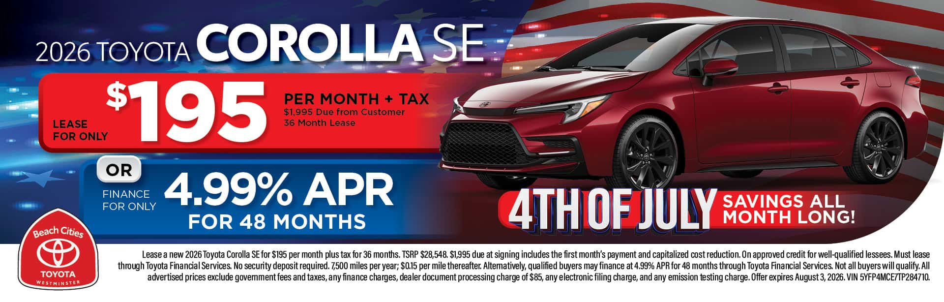 corolla july