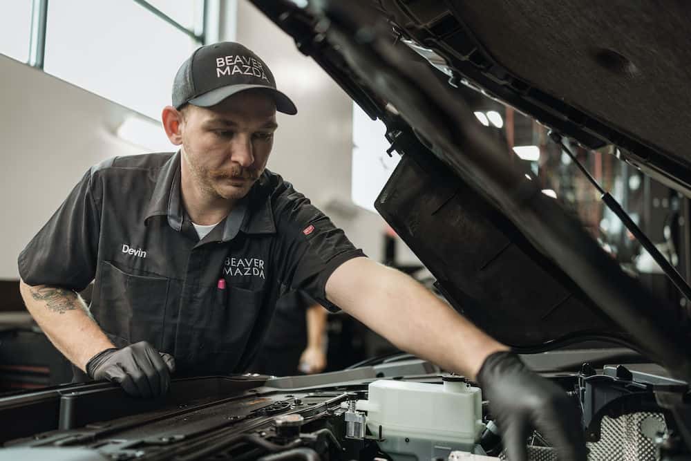 Beaver Mazda service technicians
