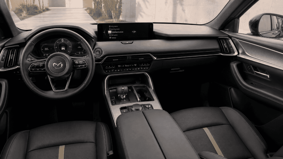 2026 Mazda CX-90 interior featuring premium leather seating and modern dashboard