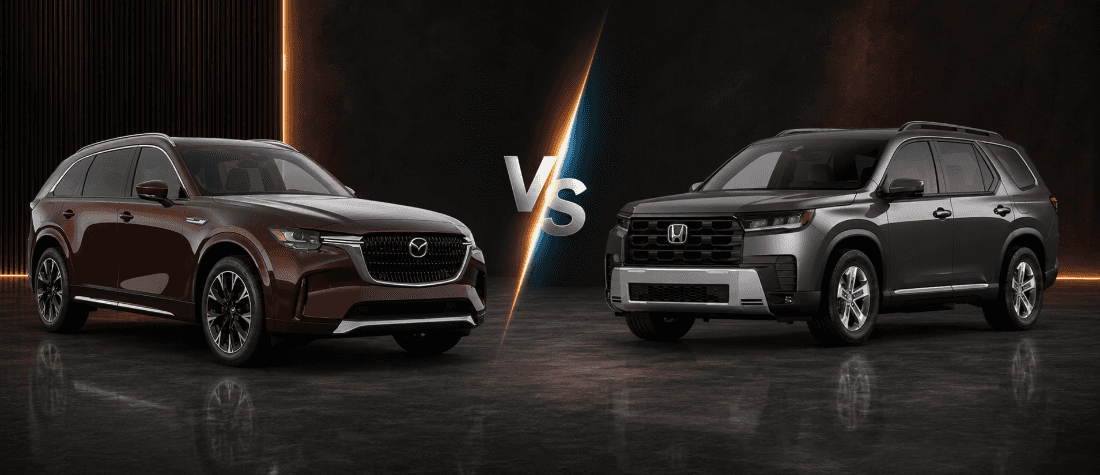 2026 Mazda CX-90 vs 2026 Honda Pilot side by side at Beaver Mazda