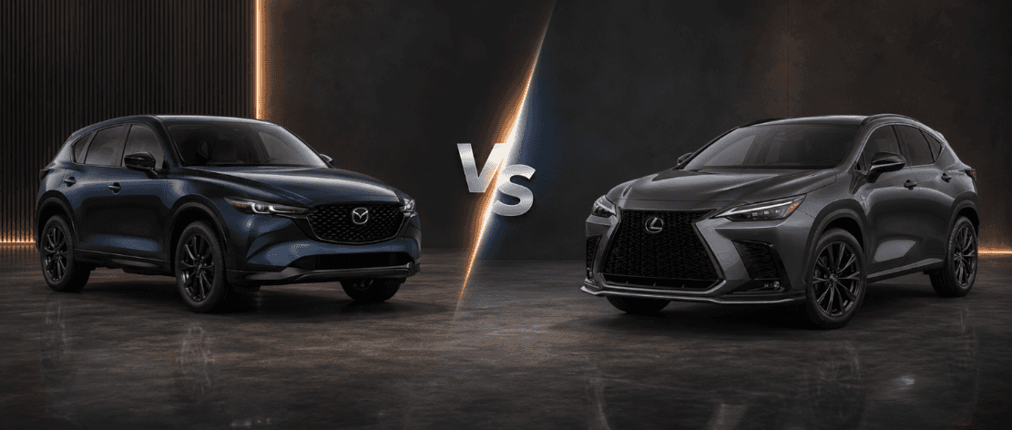 2026 Mazda CX-5 vs 2026 Lexus NX side by side at Beaver Mazda