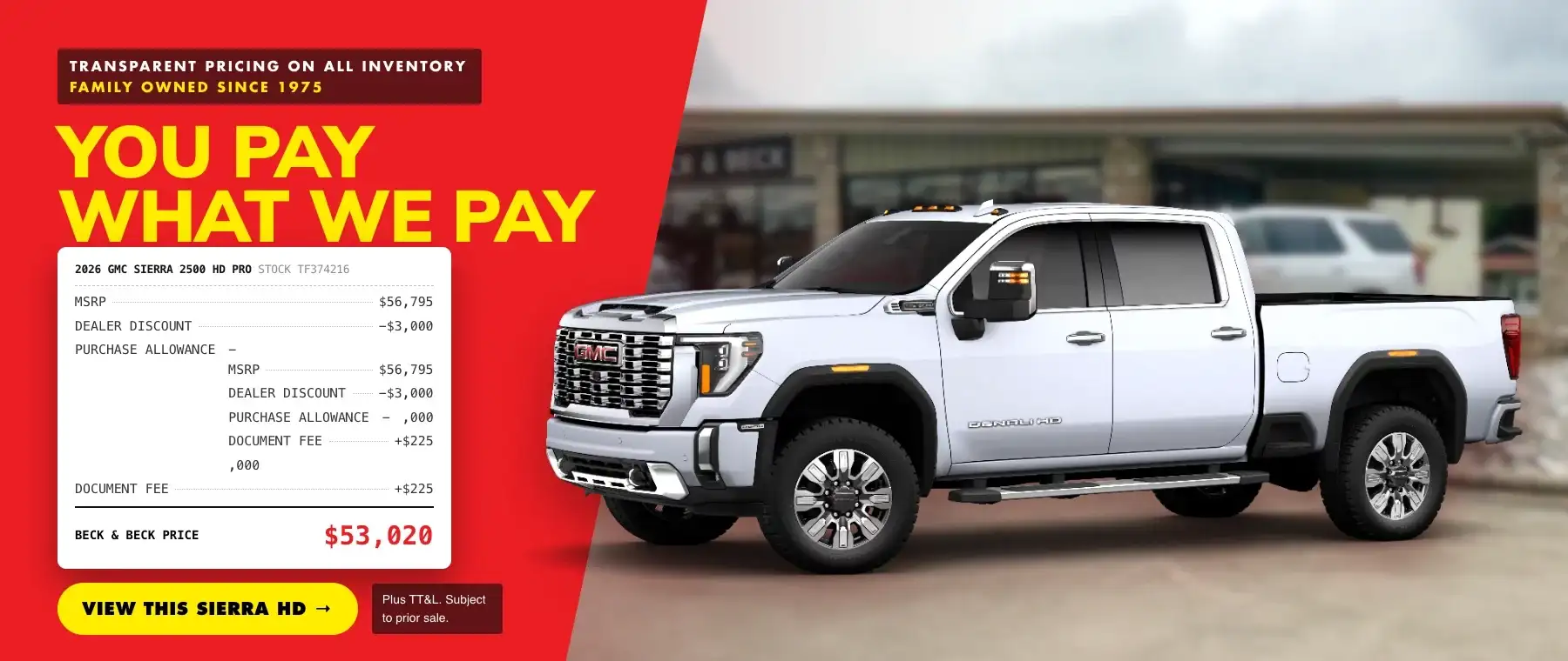 2026-10 Sierra 2500 HD Incentive