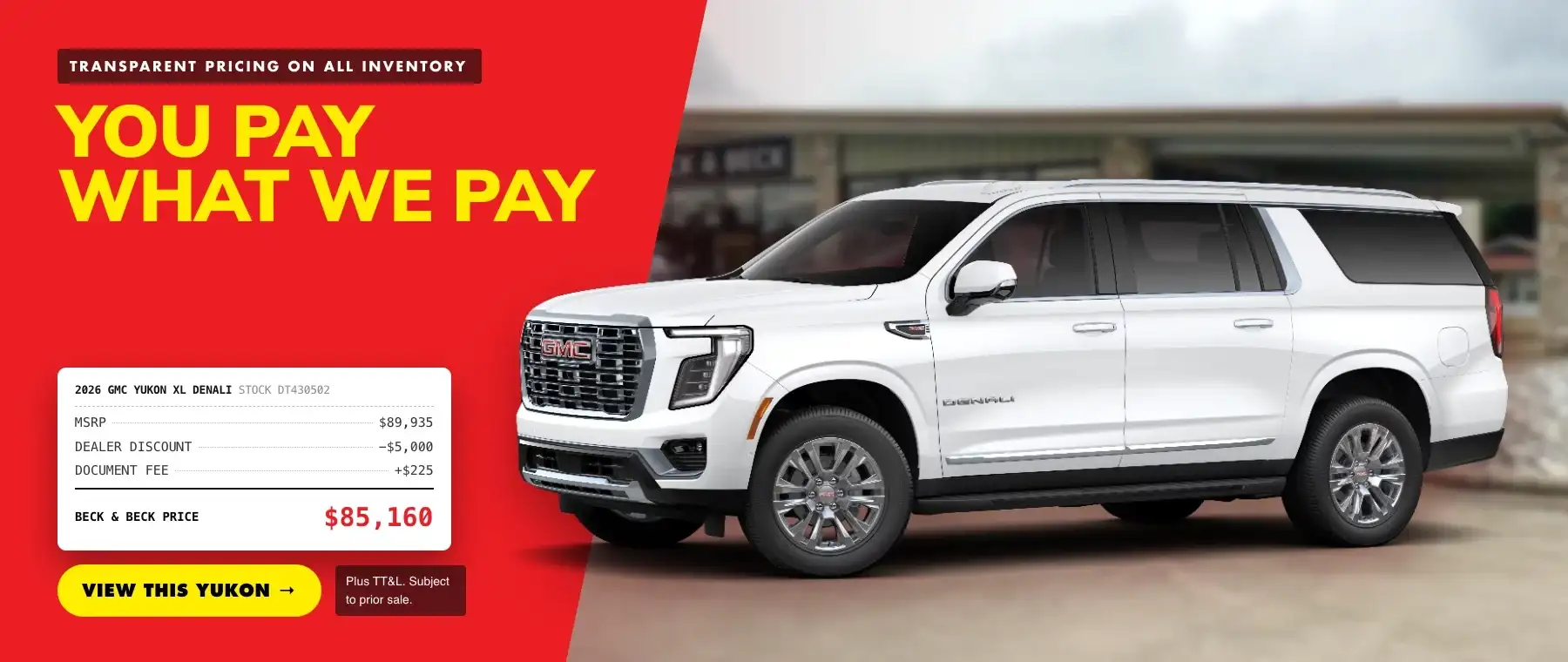 2026-10 Yukon XL Incentive