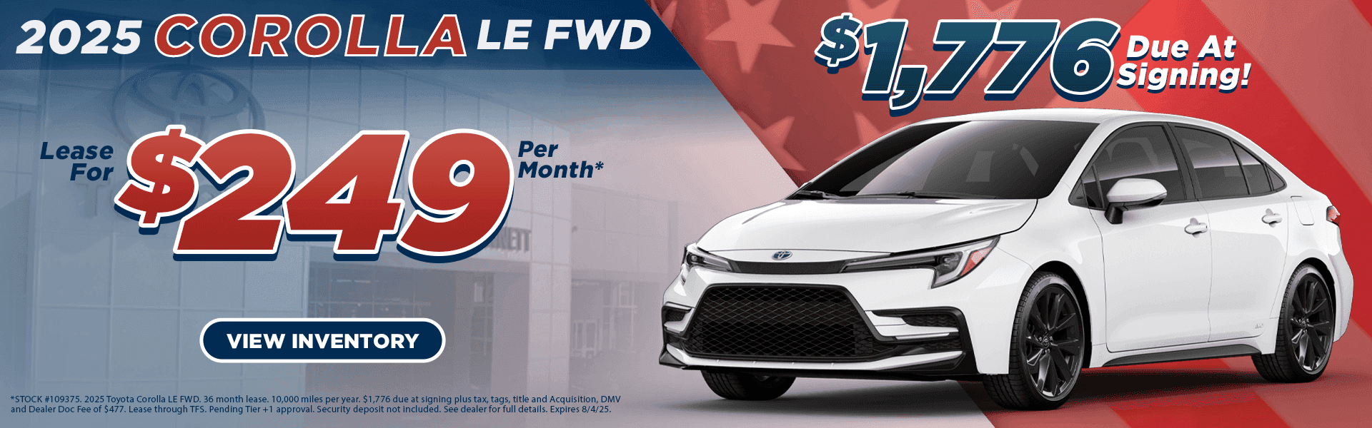 July Savings on Corolla