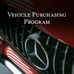Hood and emblem of a red Mercedes-Benz vehicle illustrating Benzel-Busch's Vehicle Purchasing Program