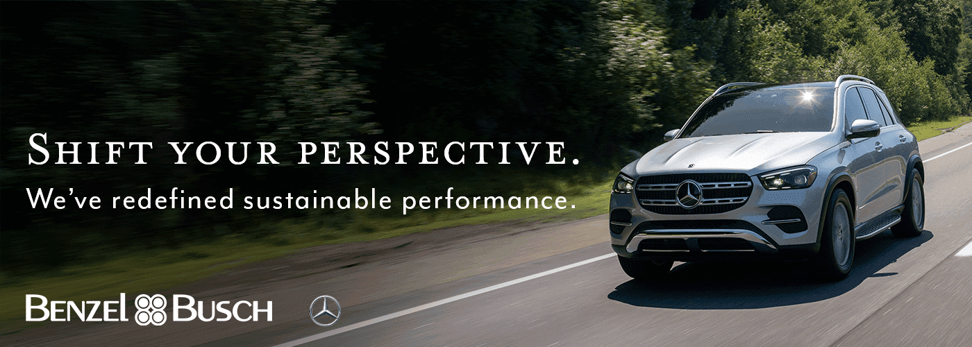 Shift your perspective. We've redefined sustainable performance. Image showing the GLE 450e.