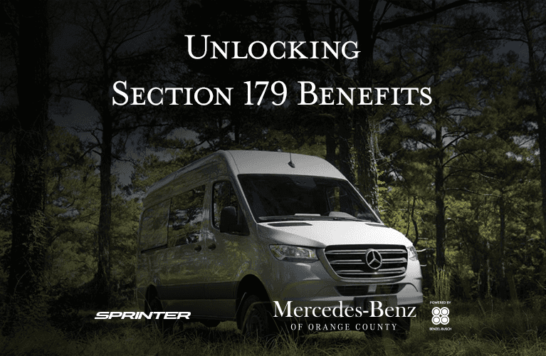 Mercedes-Benz Sprinter van illustrating Section 179 tax deduction benefits.