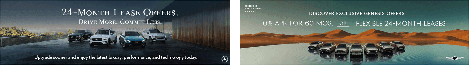 Mercedes-Benz and Genesis lineups - 24-month lease specials on Mercedes-Benz and Genesis