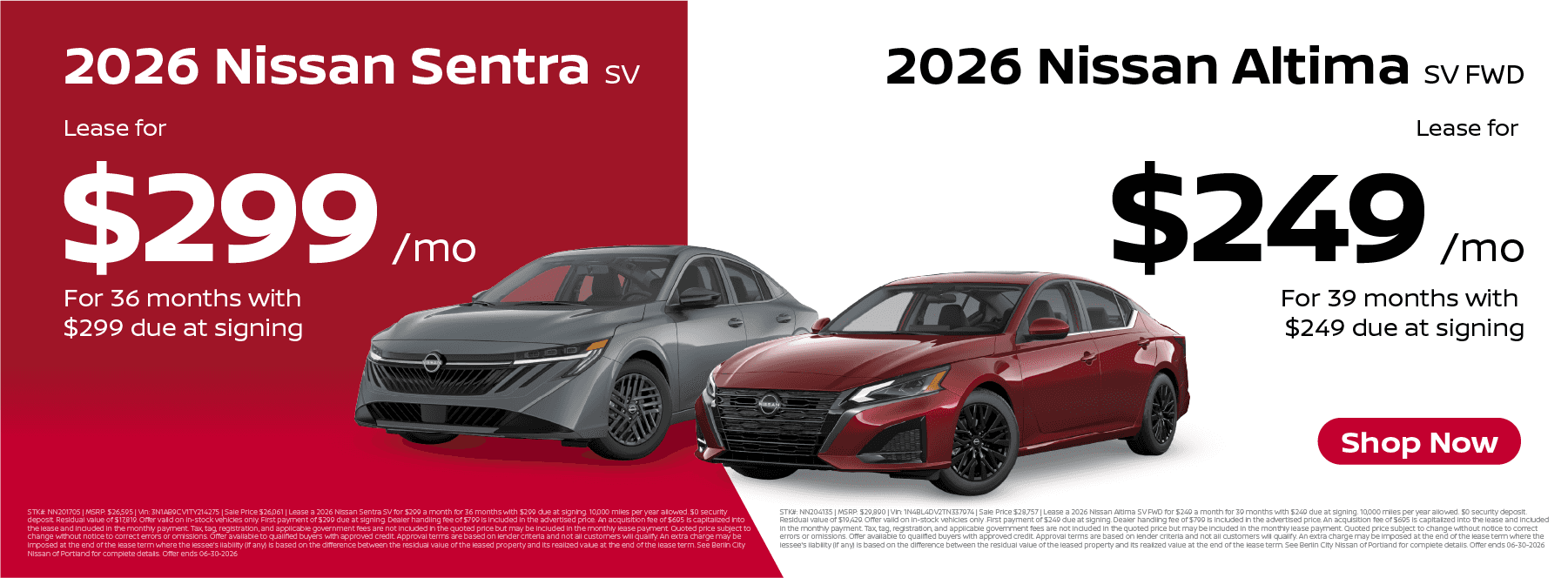 Sentra-Altima Offers
