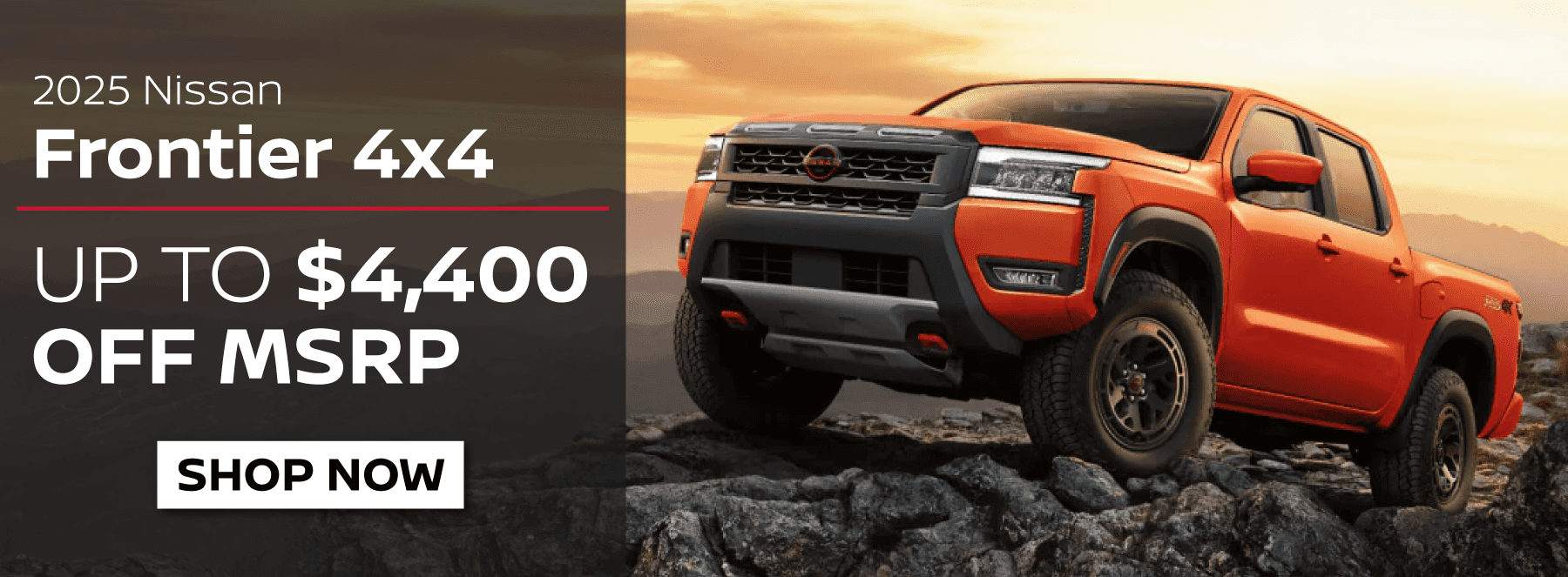 2025 Nissan Frontier on rocks