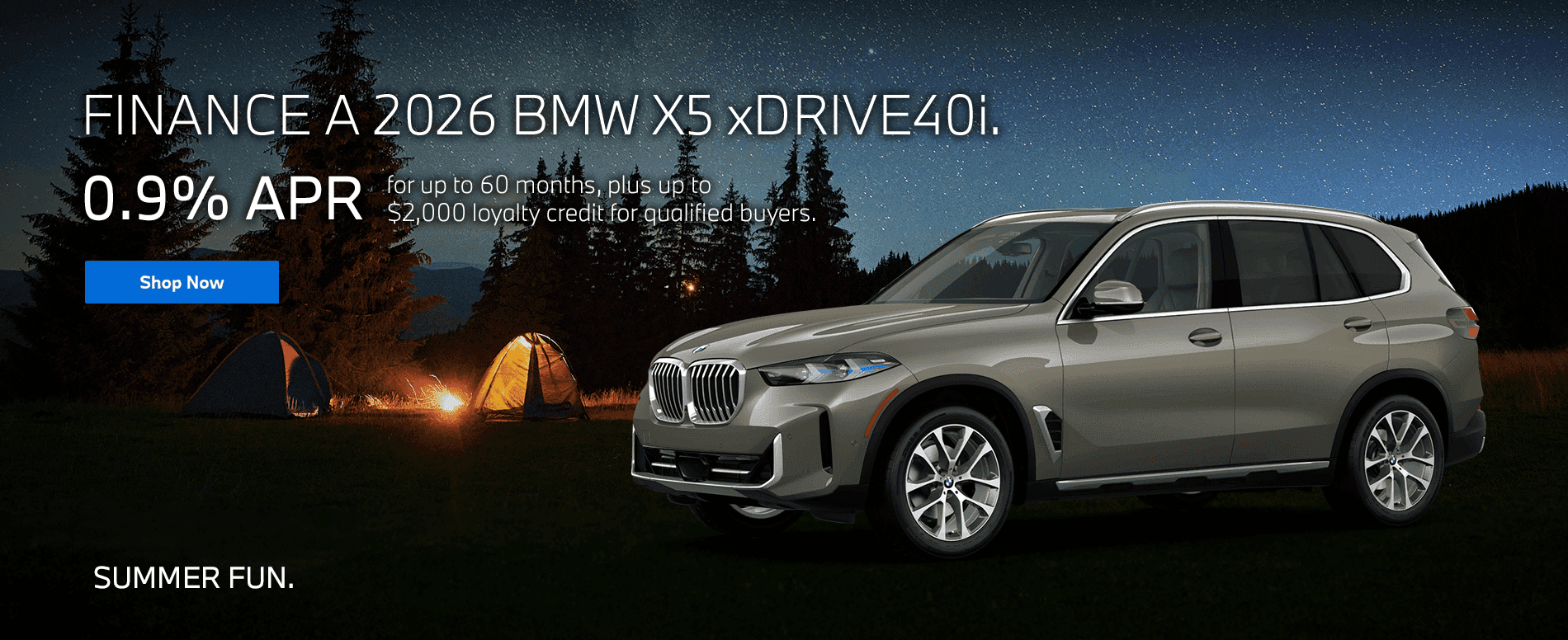 FINANCE A 2026 BMW X5 xDRIVE40i.