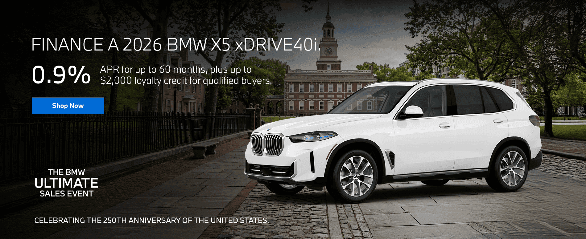 FINANCE A 2026 BMW X5 xDRIVE40i.