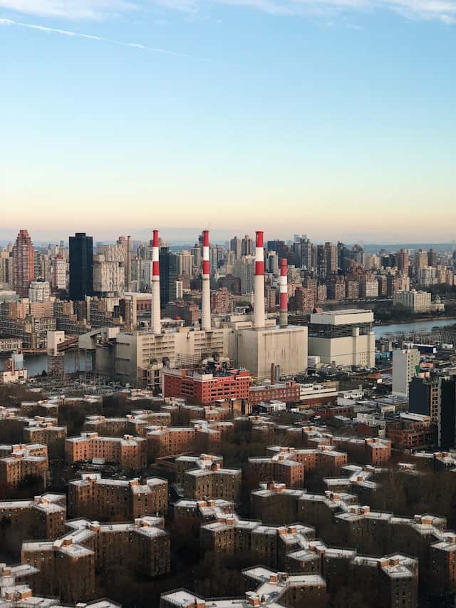 Aerial photo of New York City buildings