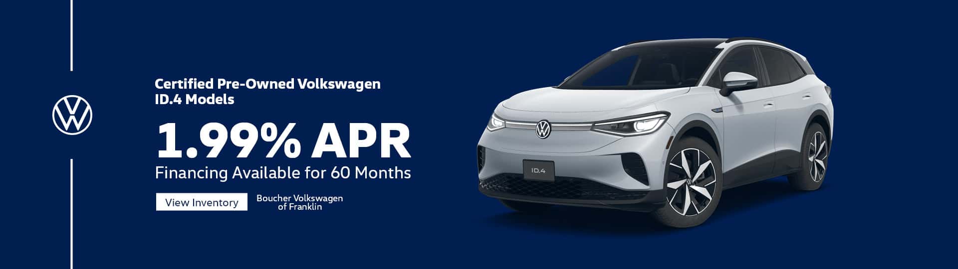 Sept 26 - Get 1.99% APR for 60 on Certified Pre-Owned VW ID.4 Models