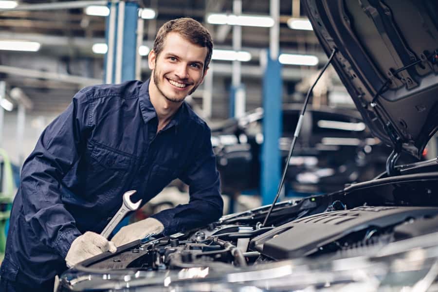 Service bays at Brandon Tomes Mitsubishi (1600×1000+ recommended)