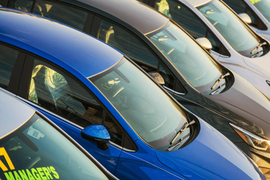Display of used cars