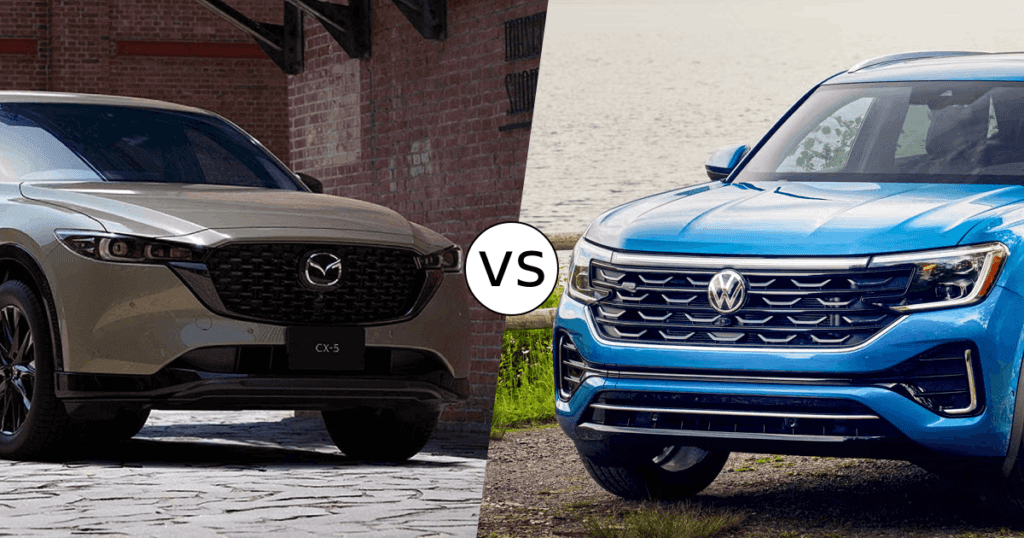 The 2025 Mazda CX-5 vs. the 2025 Volkswagen Atlas Cross Sport