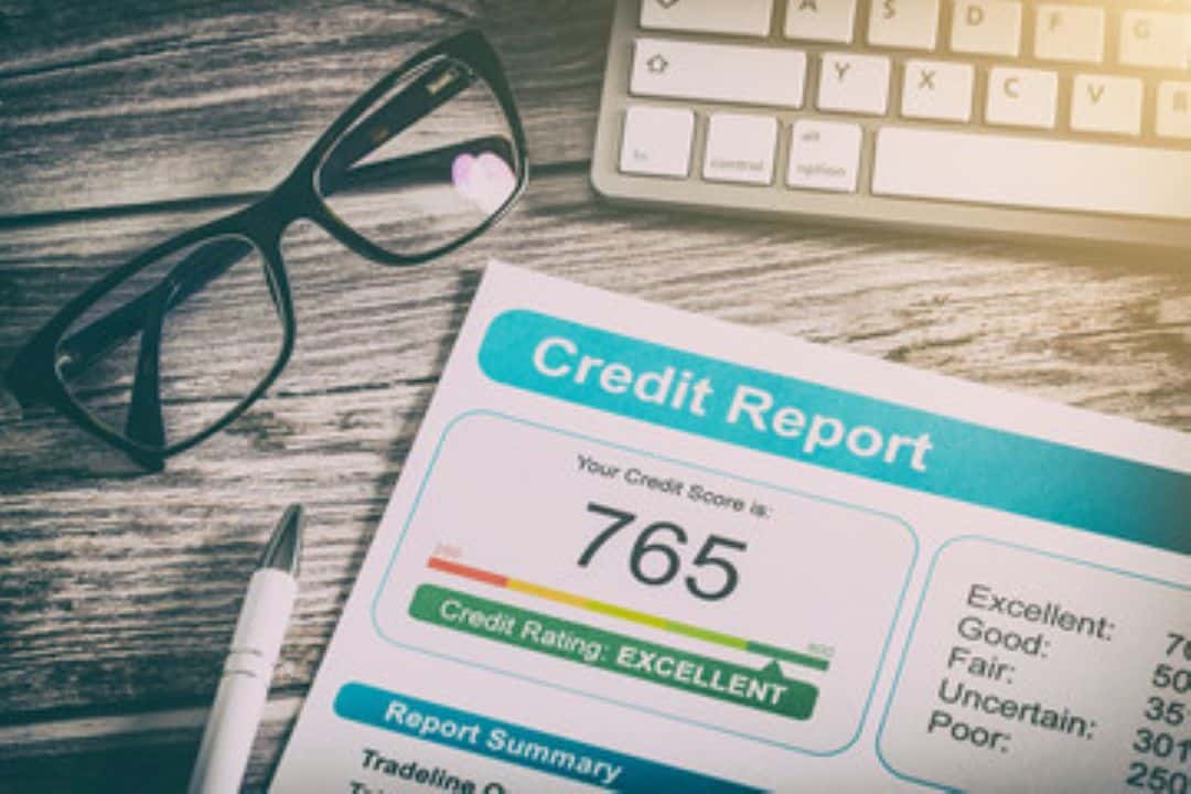 good credit score report on desk