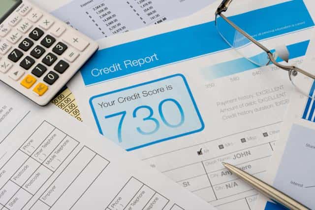 good credit score report on desk
