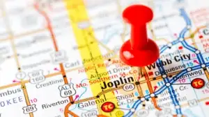 thumb tack map of joplin missouri