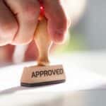 stamp saying the words approved