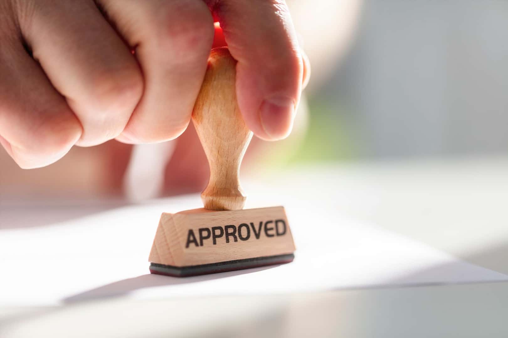 stamp saying the words approved