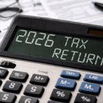 calculator with the words 2026 ax refund