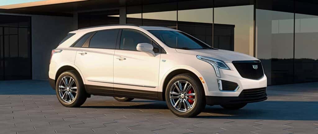 XT5 parked next to a building