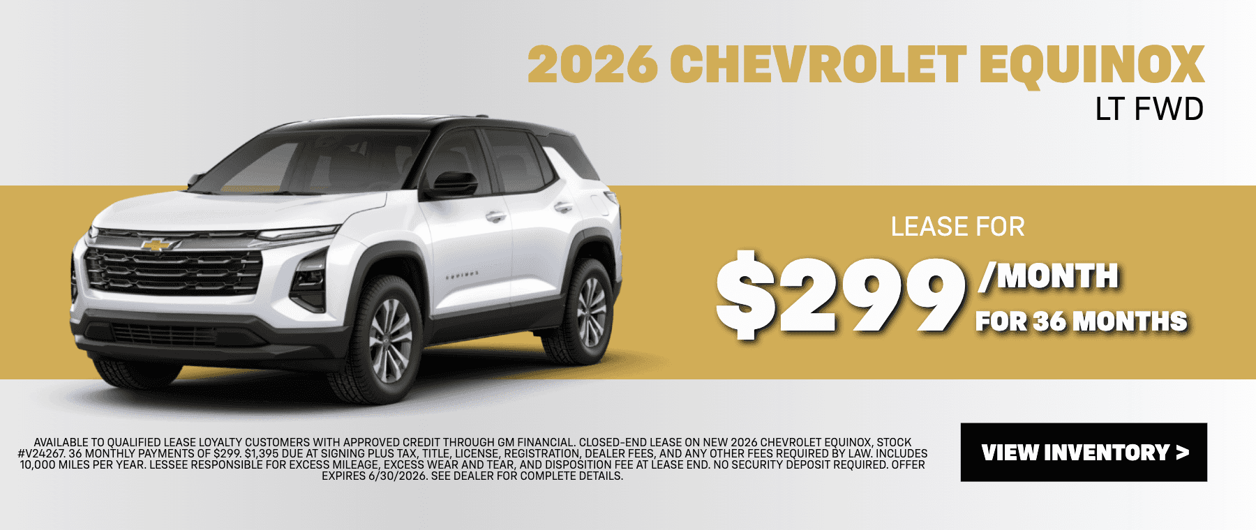 2026 Chevrolet Equinox Lease Loyalty Special
