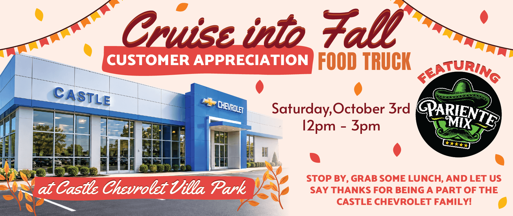 Cruise Into Fall Customer Appreciation Food Truck event