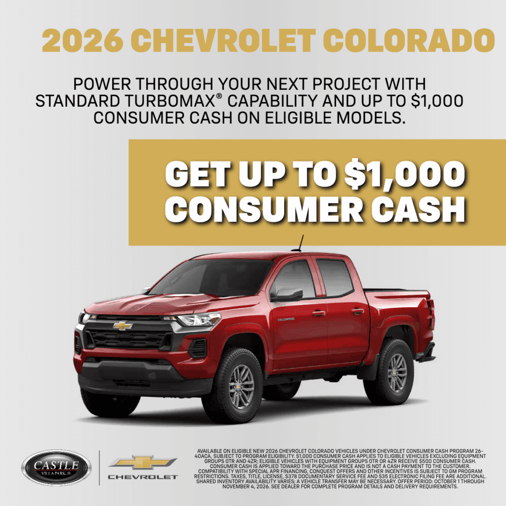 Get up to $1,000 Consumer Cash on select new 2026 Chevrolet Colorado models