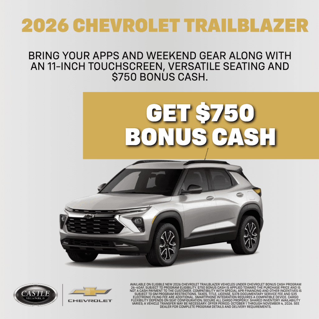 Get $750 Bonus Cash on a new 2026 Chevrolet Trailblazer