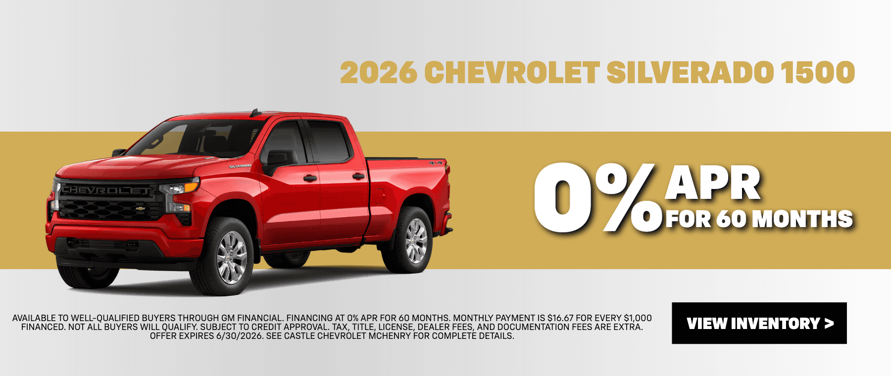 Get 0% APR for 60 Months on a New 2026 Chevrolet Silverado 1500