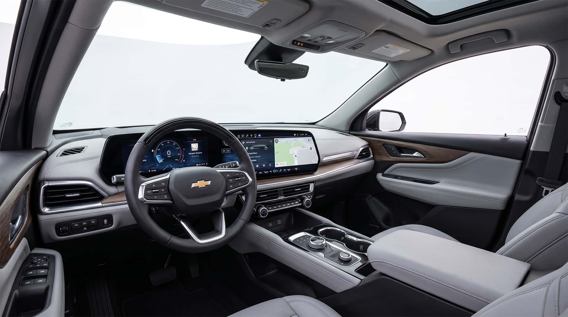Chevrolet interior with digital dashboard and infotainment screen showing modern in-vehicle technology