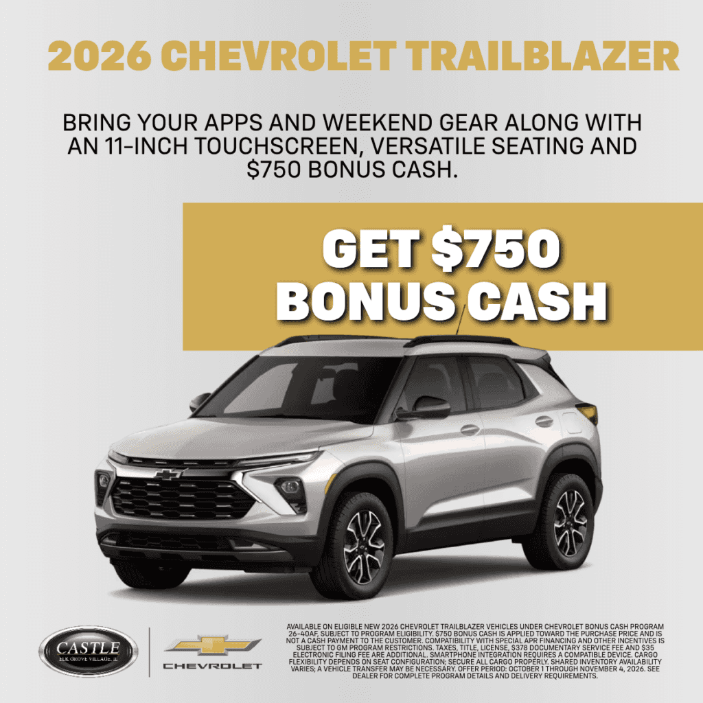 Get $750 Bonus Cash on a new 2026 Chevrolet Trailblazer